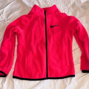 Nike Bright Pink Fleece Full-Zip Jacket with Black Trim